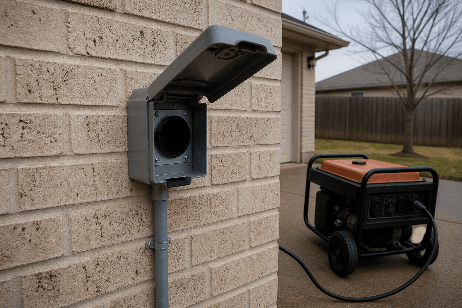 Generator outlet installation in Montgomery County, TX
